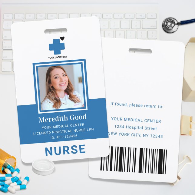 Modern Blue Licensed Practical Nurse Security  Badge (Creator Uploaded)