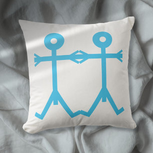 Modern Blue Love Men Icon 2006 Art Throw Pillow