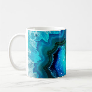 Modern Blue Marble Agate Coffee Mug
