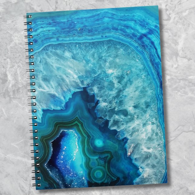 Modern Blue Marble Agate Notebook (Modern Blue Marble Agate notebook)