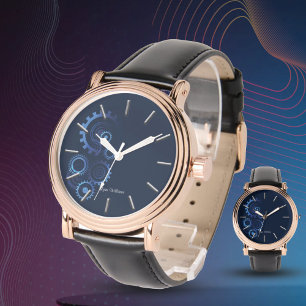 Modern Blue Mechanical Engineer  Watch