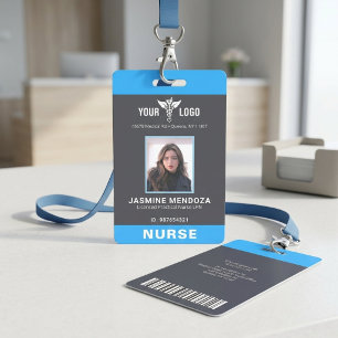 Modern Blue Medical Staff Nurse Badge