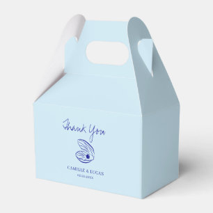 Modern Blue Mediterranean Shell Wedding  Favor Box