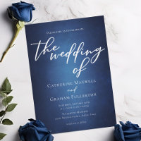 Modern Blue Minimalist Waterfront Evening Wedding