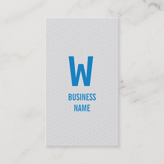 Modern Blue Monogram Dentist Business Card (Front)