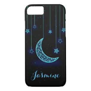 Modern Blue Moon and Stars Case-Mate iPhone Case