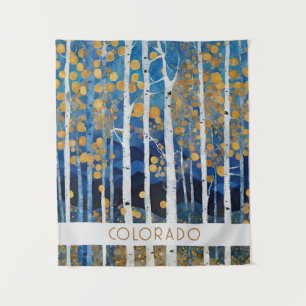 Modern Blue Mountain Nature Wall Tapestry