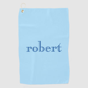 Modern Blue Name   Trendy Ice Blue Golf Towel