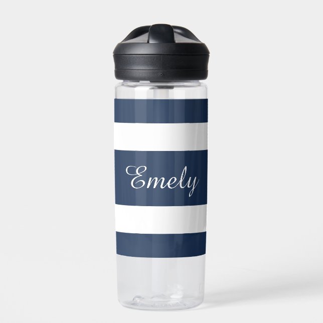 Modern Blue Name Water Bottle (Front)