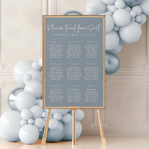 Modern Blue Oh Baby Simple Shower Seating Chart