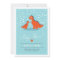 Modern Blue Orange Dinosaur Baby Shower Invitation
