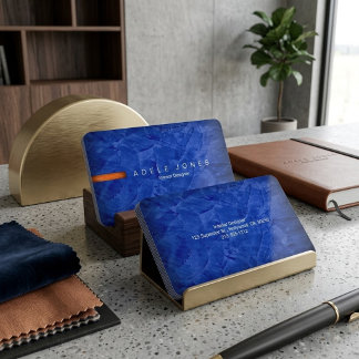 Modern Blue & Orange Minimalist Professional Business Card