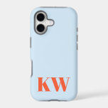 Modern Blue Orange Monogram Initials Personalized<br><div class="desc">Modern Blue Orange Monogram Initials Personalized iPhone 17 Case</div>
