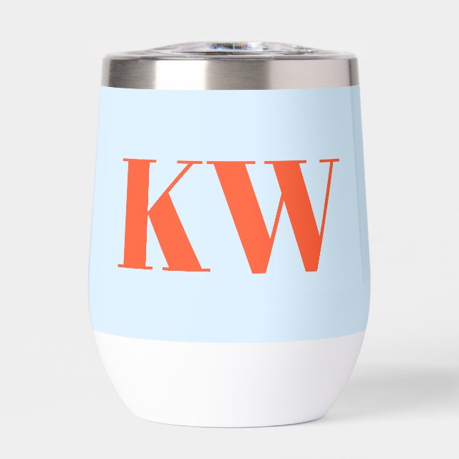 Modern Blue Orange Monogram Initials Personalized (Front)