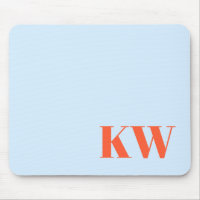 Modern Blue Orange Monogram Initials Personalized