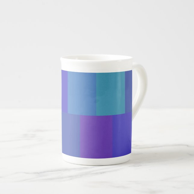 Modern Blue Palette Pattern Bone China Mug (Front Right)