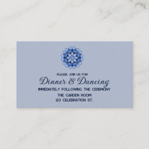 Modern Blue Paper cut Mandala Wedding Reception Enclosure Card
