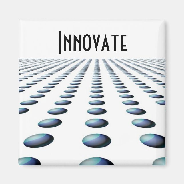 Modern Blue Patterned Design - Innovate Magnet (Front)