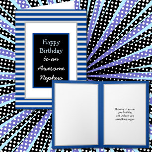 Modern Blue Personalized Happy Birthday Nephew Card
