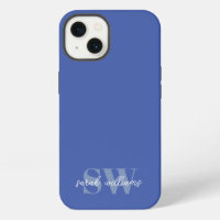 Modern Blue Personalized Monogram Name