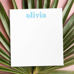Modern Blue Personalized Name Notepad<br><div class="desc">Create your own personalized notepad with custom initial name in blue colour and modern minimalist typography.</div>