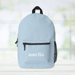 Modern Blue Personalized Printed Backpack