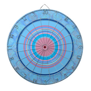 Modern Blue Pink Abstract Artsy Circles Bullseye Dartboard