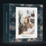 Modern Blue Plaid Personalized Holiday Photo Album Binder<br><div class="desc">Preserve your cherished memories with this elegant photo album featuring a modern dark blue plaid design and a customizable family photo cover. Perfect for Christmas, winter gatherings, or yearly recaps, this timeless plaid adds a cozy, rustic touch to your holiday keepsakes. Personalize with your family name or holiday message. *Inserts...</div>