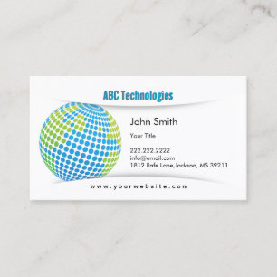 Modern Blue Planet Technoloy Business Card