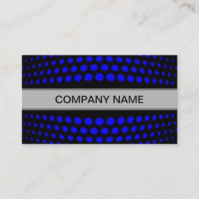 Modern Blue Polka Dot Pattern Business Card (Front)