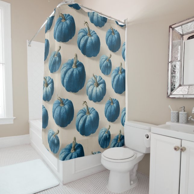 Modern Blue Pumpkin Fall Design (In Situ)