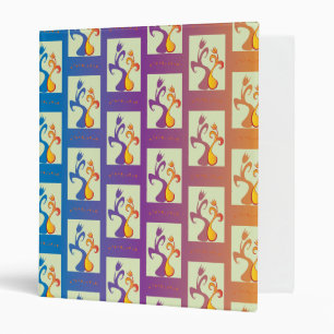 Modern Blue, purple, orange Tulip Couple Floral Binder
