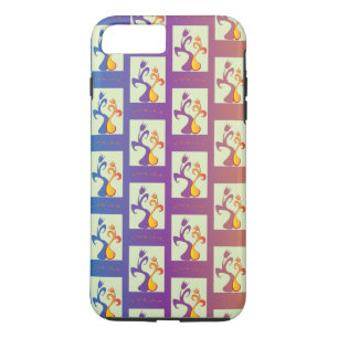 Modern Blue, purple, orange Tulip Couple Floral Case-Mate iPhone Case