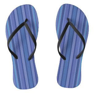 Modern Blue Purple Stripe Flip Flops