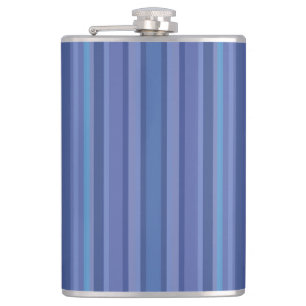 Modern Blue Purple Stripe Hip Flask