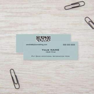 Modern Blue QR Code Mini Business Card