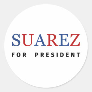Modern Blue Red Francis Suarez for President Classic Round Sticker