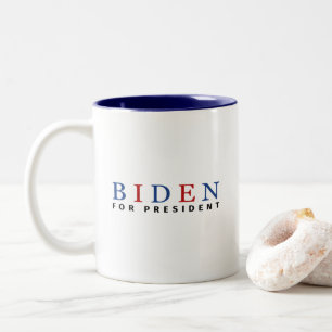 Modern Blue Red Joe Biden for President Two-Tone Coffee Mug