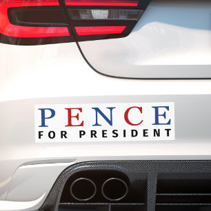 Modern Blue Red Mike Pence for President Bumper Sticker