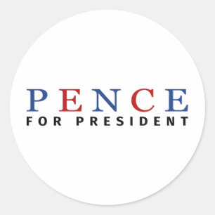 Modern Blue Red Mike Pence for President Classic Round Sticker