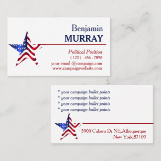 Modern Blue & Red Political Campaign   Business Card