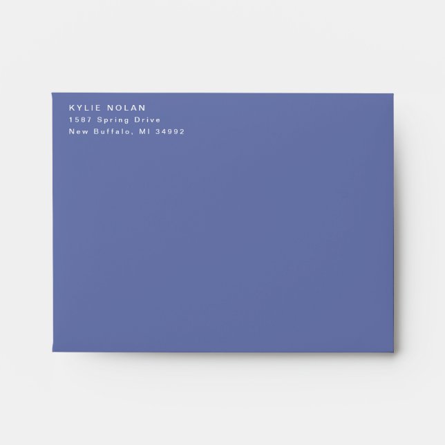 Modern Blue Return Address Typography Envelope (Front)