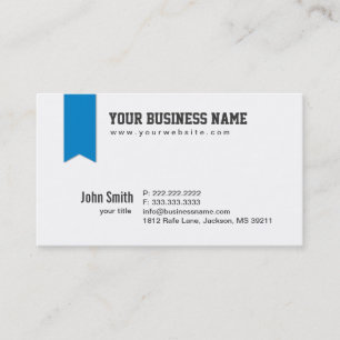 Modern Blue Ribbon Header Business Card