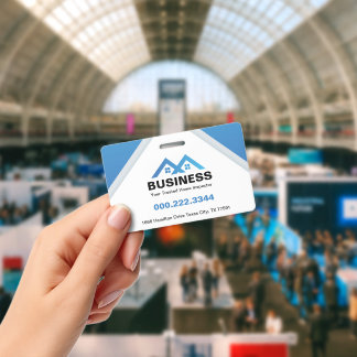 Modern Blue Roof House Logo Real Estate Badge