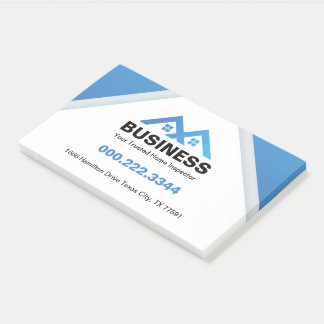 Modern Blue Roof House Logo Real Estate Post-it Notes
