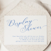 Modern Blue Script Bridal Shower Display Shower