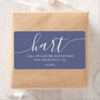 Modern Blue Script Family Return Address