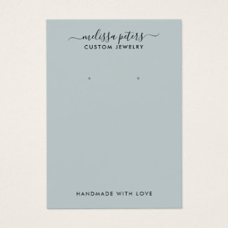 Modern Blue Script Jewellery Earring Display Card