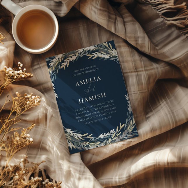 Modern Blue & Silver Botanical Wedding  (Creator Uploaded)