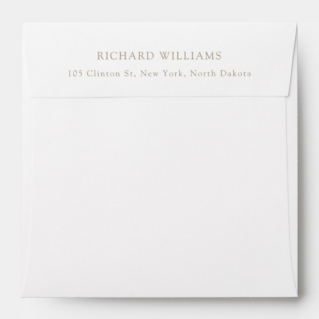 Modern Blue Simple Clean Minimal Wedding Envelope (Back (Top Flap))